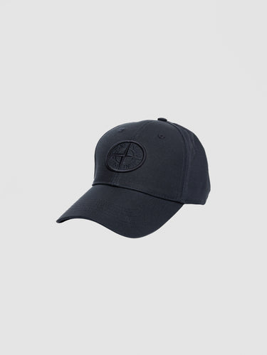 STONE ISLAND-Cappellino in Cotone con Logo Compass Blu-TRYME Shop