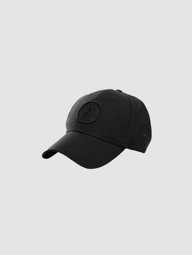 STONE ISLAND-Cappellino in Cotone con Logo Compass Nero-TRYME Shop