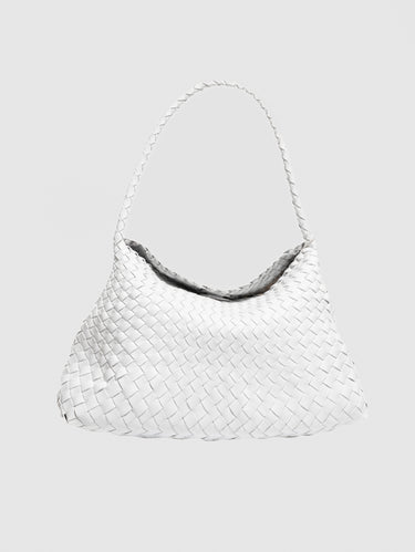 DRAGON DIFFUSION-Borsa a Spalla Compatta Santa Maria Mini Bianco-TRYME Shop