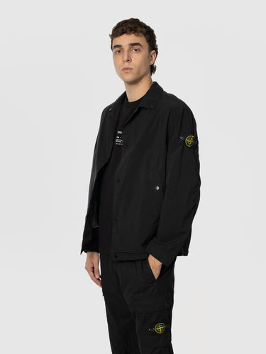 Overshirt van polyester stof zwart