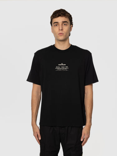 STONE ISLAND-T-shirt con Motivo Compass Posteriore Nero-TRYME Shop