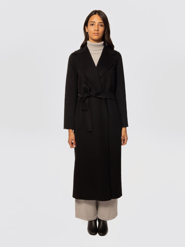MAX MARA-Cappotto Lungo a Vestaglia Poldo Nero-TRYME Shop