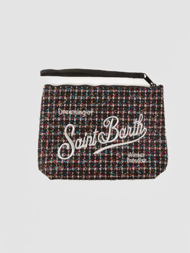 MC2 SAINT BARTH-Pochette in Tweed con Lurex Nero-TRYME Shop