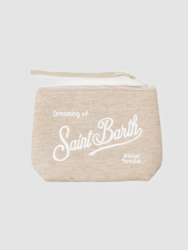 MC2 SAINT BARTH-Pochette in Lana Tinta Unita Beige-TRYME Shop
