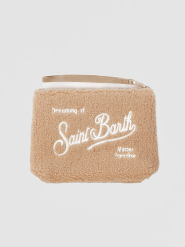 MC2 SAINT BARTH-Pochette in Tessuto Sherpa Beige-TRYME Shop