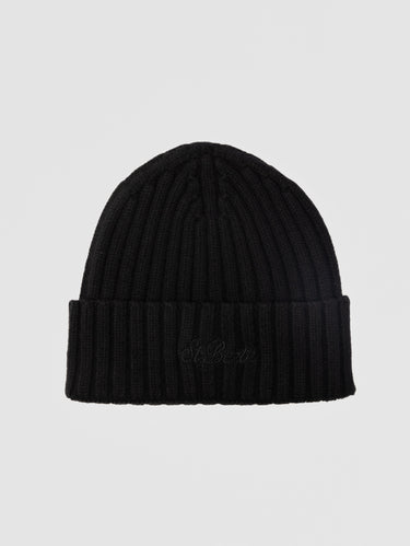 MC2 SAINT BARTH-Cappello Beanie in Lana a Coste Nero-TRYME Shop