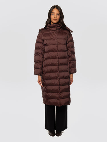 MAX MARA MM-Piumino Lungo con Cappuccio Imbottito in Luxepad Borgogna-TRYME Shop