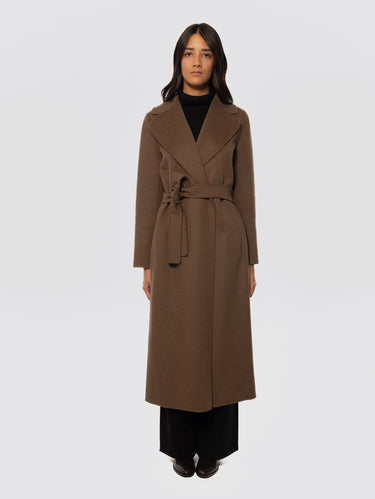 MAX MARA-Cappotto Lungo a Vestaglia Poldo Marrone-TRYME Shop