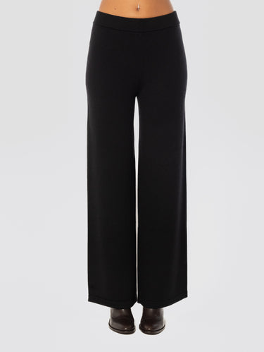 MAX MARA MM-Pantaloni in Maglia dalla Linea Dritta Nero-TRYME Shop
