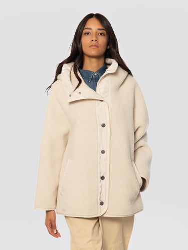PINKO-Cappotto Corto in Semilpelliccia Effetto Teddy Bianco-TRYME Shop