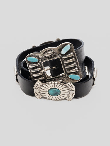 ALBERTO LUTI-Cintura in Pelle con Borchie Nero-TRYME Shop