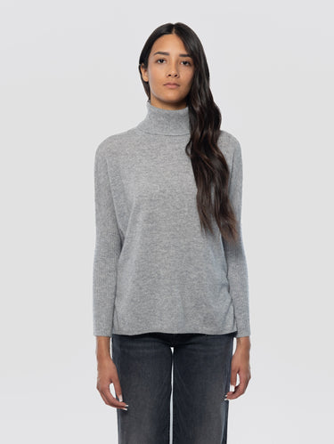 NOTSHY-Maglia Collo Alto in Cashmere Grigio-TRYME Shop