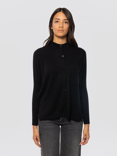 NOTSHY-Maglia Polo in Cashmere Nero-TRYME Shop