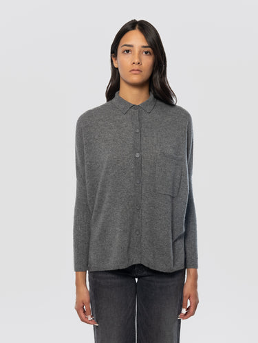 NOTSHY-Maglia Polo in Cashmere Grigio-TRYME Shop