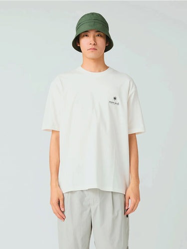 SNOW PEAK-T-shirt a Maniche Corte in Cotone Biologico Bianco-TRYME Shop