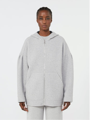 MAX MARA MM-Felpa Oversize in Jersey di Double di Lana Grigio-TRYME Shop