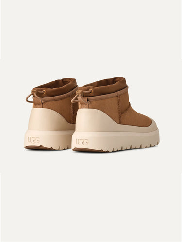 Wasserdichte Lammfell-Stiefeletten Kastanie