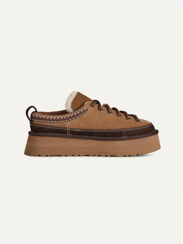 Heritage-Plattformschuh Ciabatta Stringata Castagna