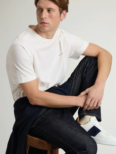 Crew Neck T-shirt in White Organic Cotton