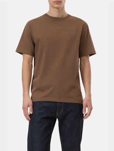 CLOSED-T-shirt Girocollo in Jersey Marrone-TRYME Shop