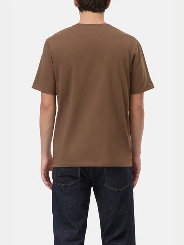 Ronde Hals T-shirt van Jersey Bruin