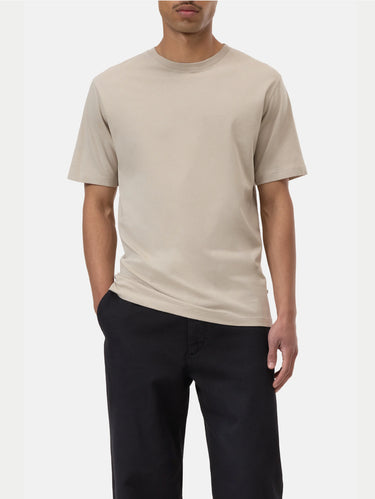 CLOSED-T-shirt Girocollo in Jersey Grigio Fango-TRYME Shop