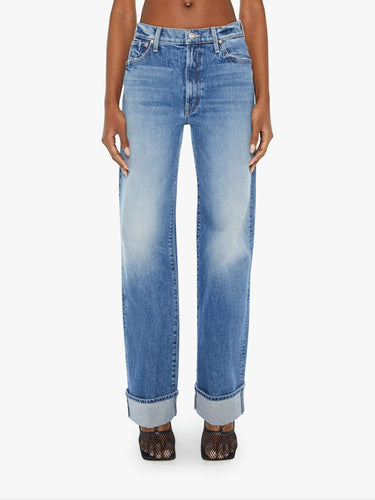 MOTHER-Jeans Vita Bassa Blu Medio-TRYME Shop