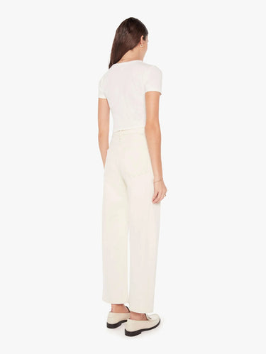 White High Waist Wide Leg Ankle Jeans