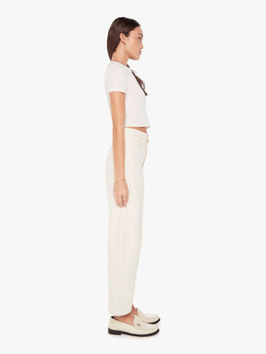 White High Waist Wide Leg Ankle Jeans
