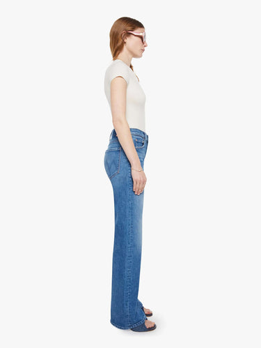 Blue Mid Rise Straight Leg Jeans