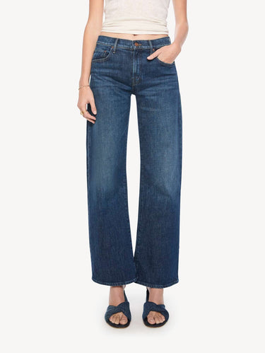 MOTHER-Jeans Vita Media con Gamba Dritta Blu Scuro-TRYME Shop