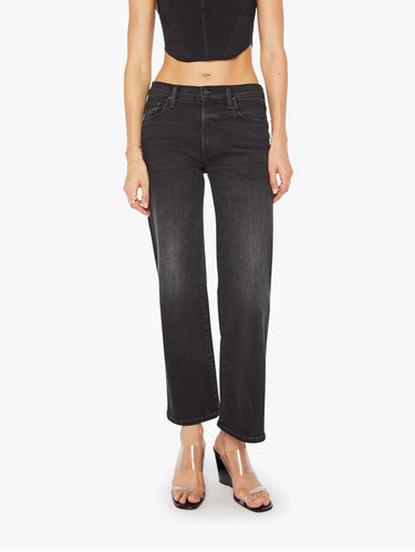 MOTHER-Jeans Vita Media e Gamba Dritta Rambler Nero-TRYME Shop