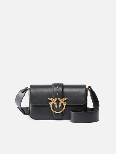 PINKO-Borsa Piccola a Spalla in Pelle Mini Love Bag Slouchy Nero-TRYME Shop