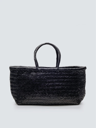 DRAGON DIFFUSION-Borsa a Cestino Intrecciato Diagonalmente Bamboo Triple Jump Big Nero-TRYME Shop