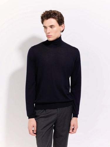 FILIPPO DE LAURENTIIS-Dolcevita in Lana Merino Blu Navy-TRYME Shop