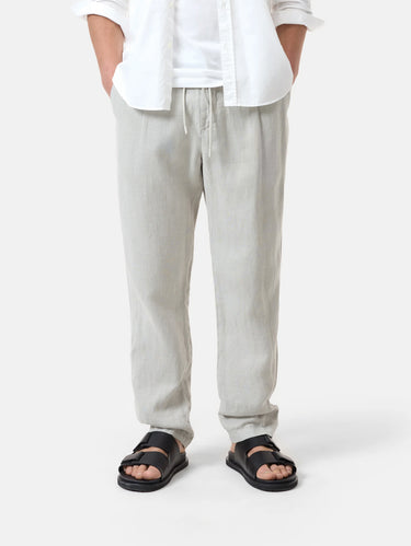 CLOSED-Pantaloni in Lino con Coulisse Grigio-TRYME Shop
