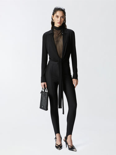 Top in Tule met Strass Zwart