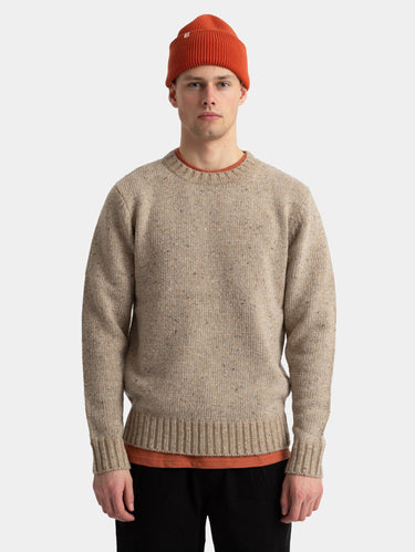 REVOLUTION-Maglia Girocollo in Misto Alpaca Beige-TRYME Shop
