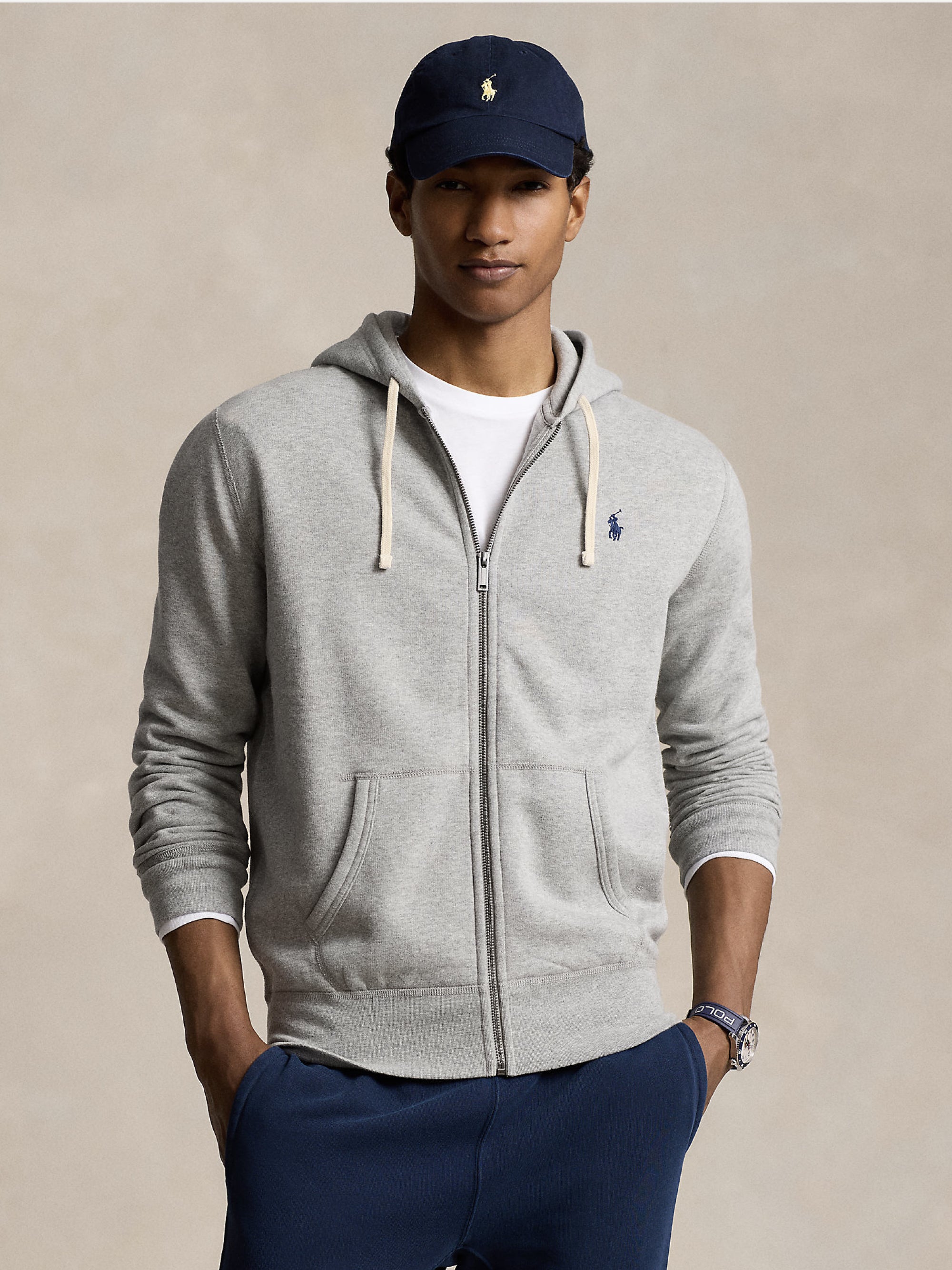 RALPH LAUREN Felpa Full zip con Cappuccio Grigio – TRYME Shop