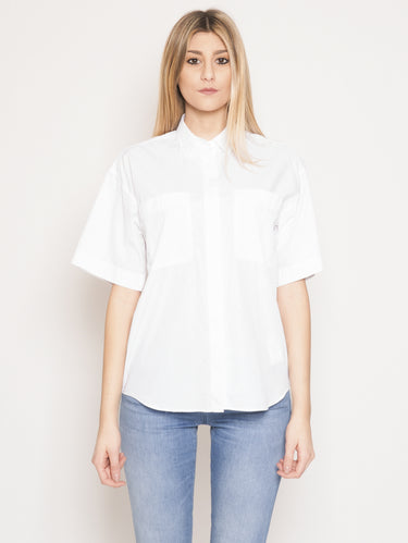CLOSED-Camicia in Popeline Bianco-TRYME Shop