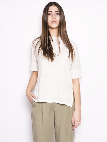 WOOLRICH-T-shirt in lino Bianco-TRYME Shop