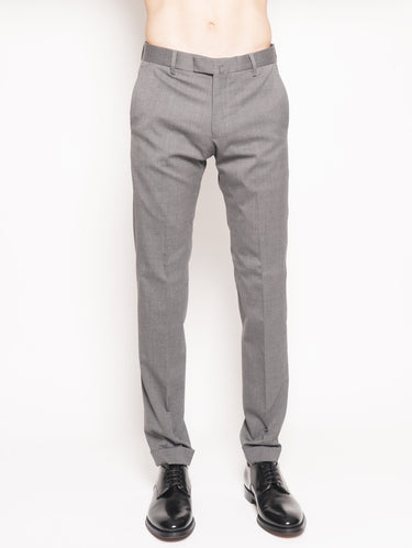 BRIGLIA 1949-Pantalone in Misto Lana Elasticizzato Grigio-TRYME Shop