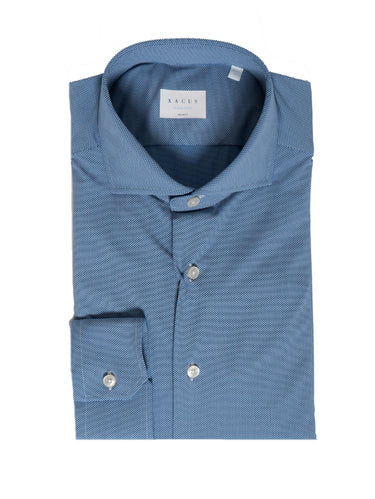 XACUS-Camicia Active Microfantasia Blu-TRYME Shop