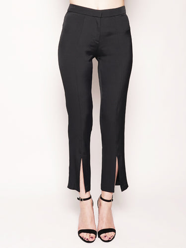 FEDERICA TOSI-Pantalone con orlo con spacco Nero-TRYME Shop