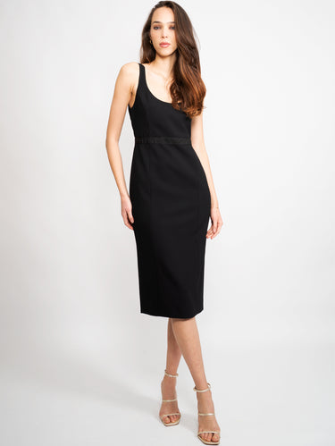 PINKO-Abito Longuette a Tubino Nero-TRYME Shop