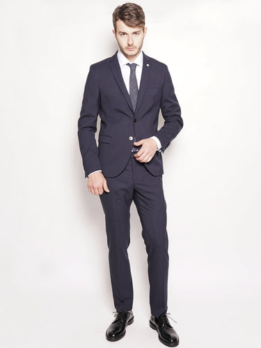 MANUEL RITZ-Abito in micro fantasia Blu-TRYME Shop
