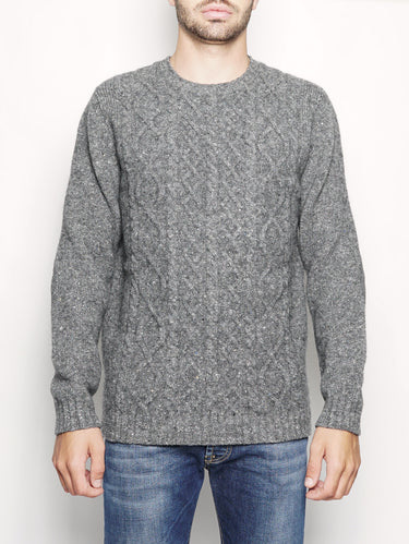 ALPHA STUDIO-Maglia Effetto Tweed Grigio Scuro-TRYME Shop