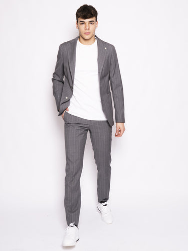 MANUEL RITZ-Abito nuvola gessato Grigio-TRYME Shop