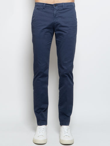 BRIGLIA 1949-Pantaloni Chino in Cotone Blu-TRYME Shop