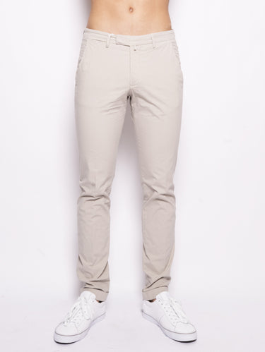 BRIGLIA 1949-Pantalone in Misto Cotone Beige-TRYME Shop